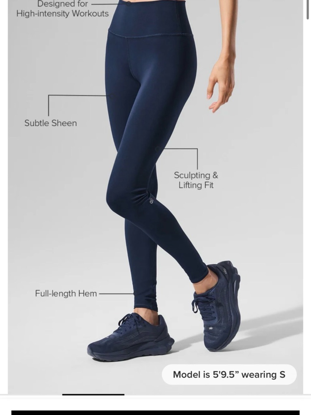 High-Waist Navy Leggings - Picture 2 of 3